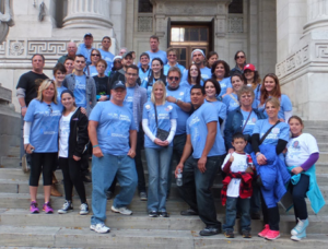 Group in matching shirts