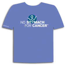 no stomach for cancer logo across front, circle under stick person is teal